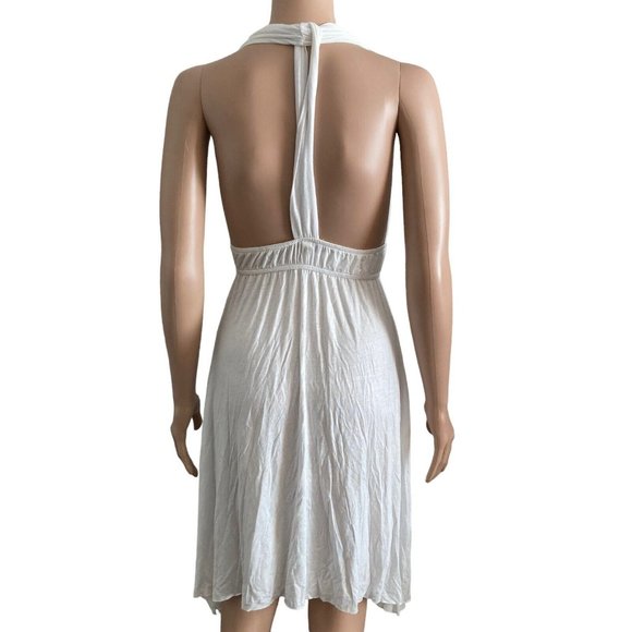 Bikini Bay Halter Dress Womens Medium White Stretch New Beach Dress - Picture 2 of 8